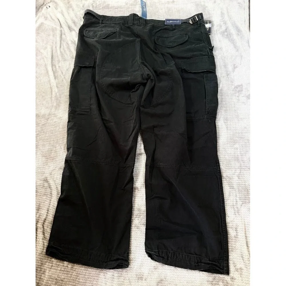 Polo Ralph Lauren Mens Big & Tall Cargo Pants Black Cotton 44x30 NWT